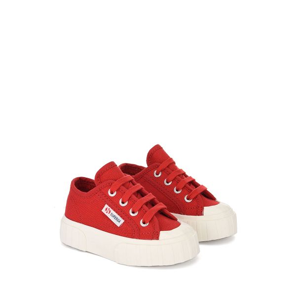 Superga 2630 Stripe Red Low Top Sneakers - Kids Sneakers USA | US2516915